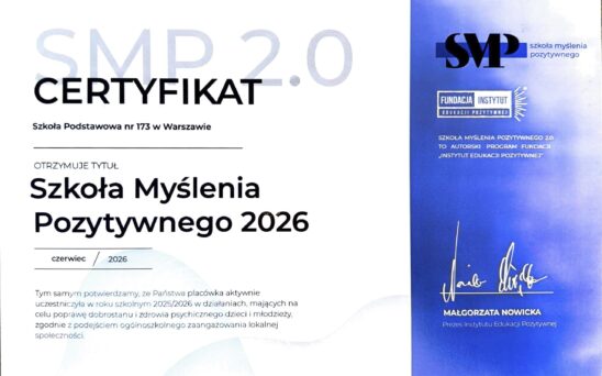 Certyfikat Myślenia Pozytywnego 2026 Certyfikat Myślenia Pozytywnego 2026